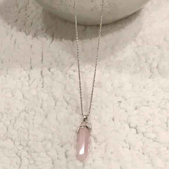 Sterling Rose Quartz necklace - Picture 6 of 11